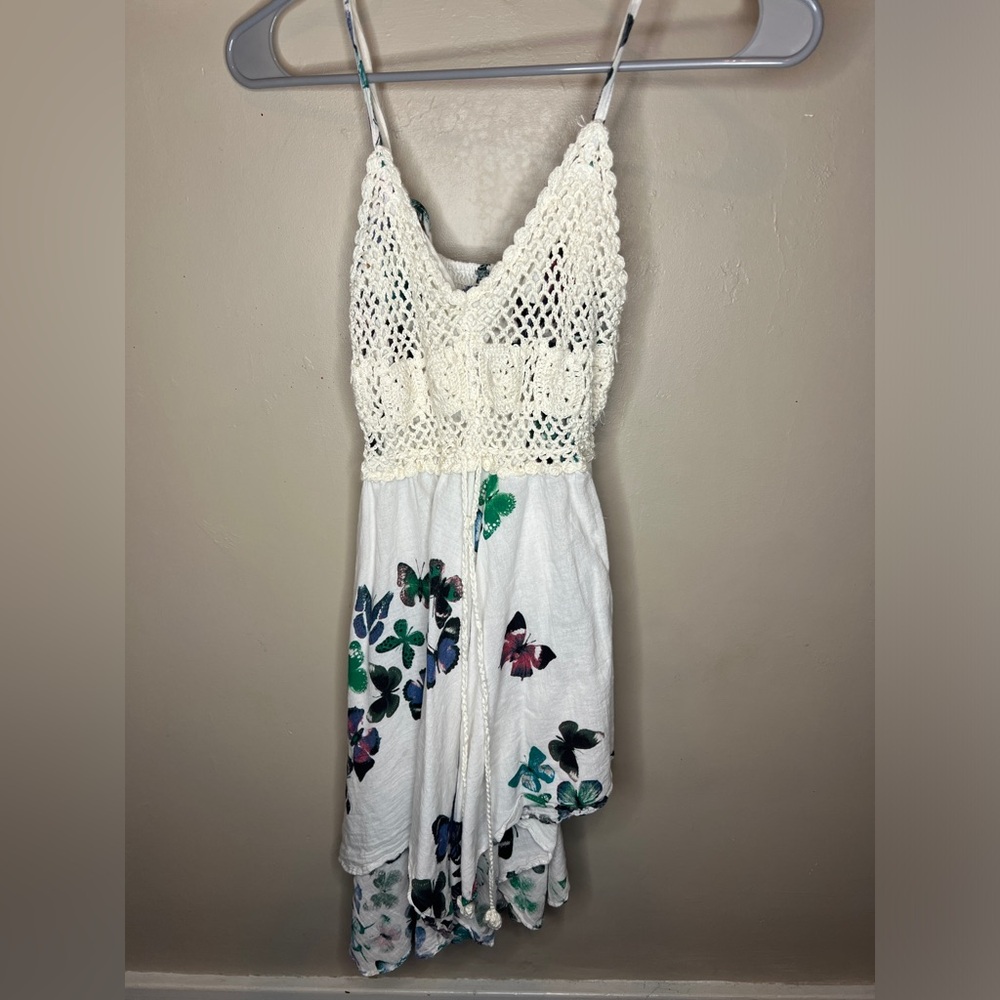 Crochet Top Mini Butterfly Dress
